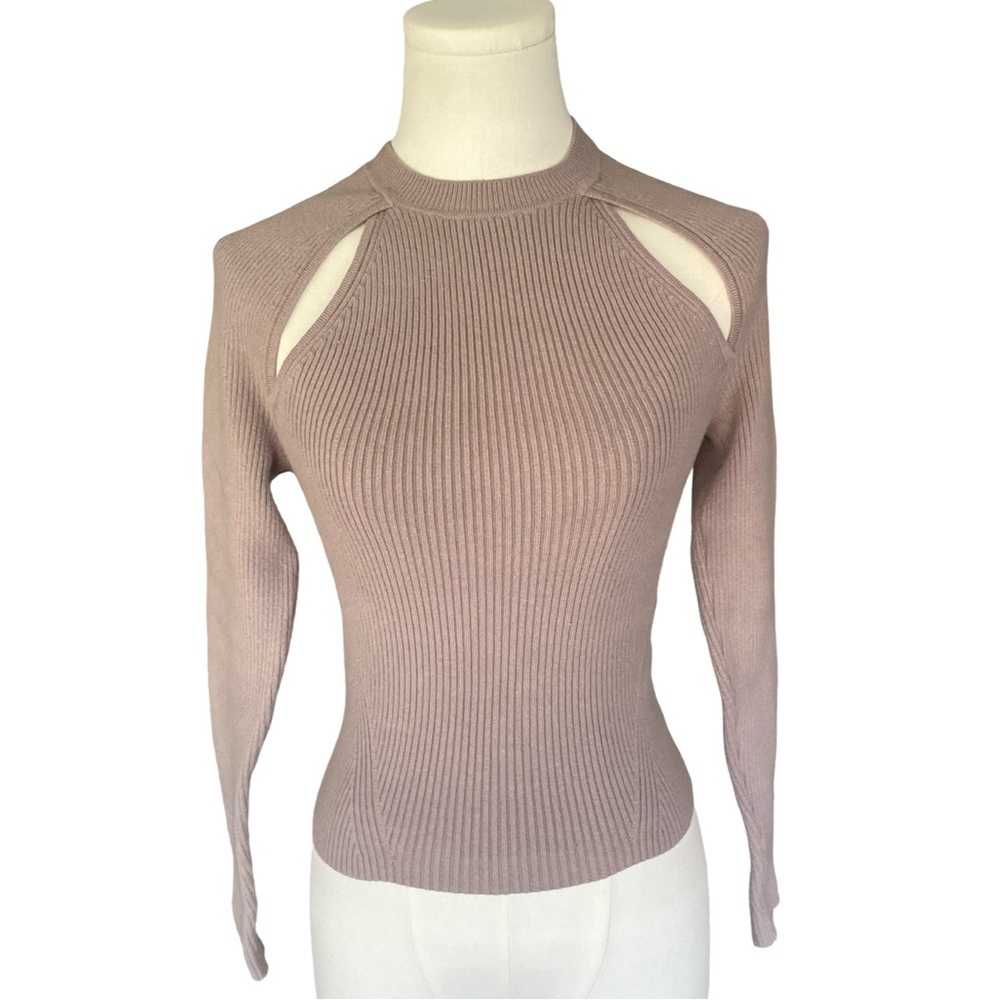 Abercrombie & Fitch Ribbed Cutout Long Sleeve Top Women’s Small - Picture 4 of 8